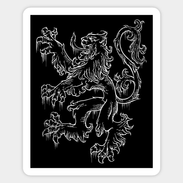 Lion Rampant- Metal music Style Magnet by StabbedHeart